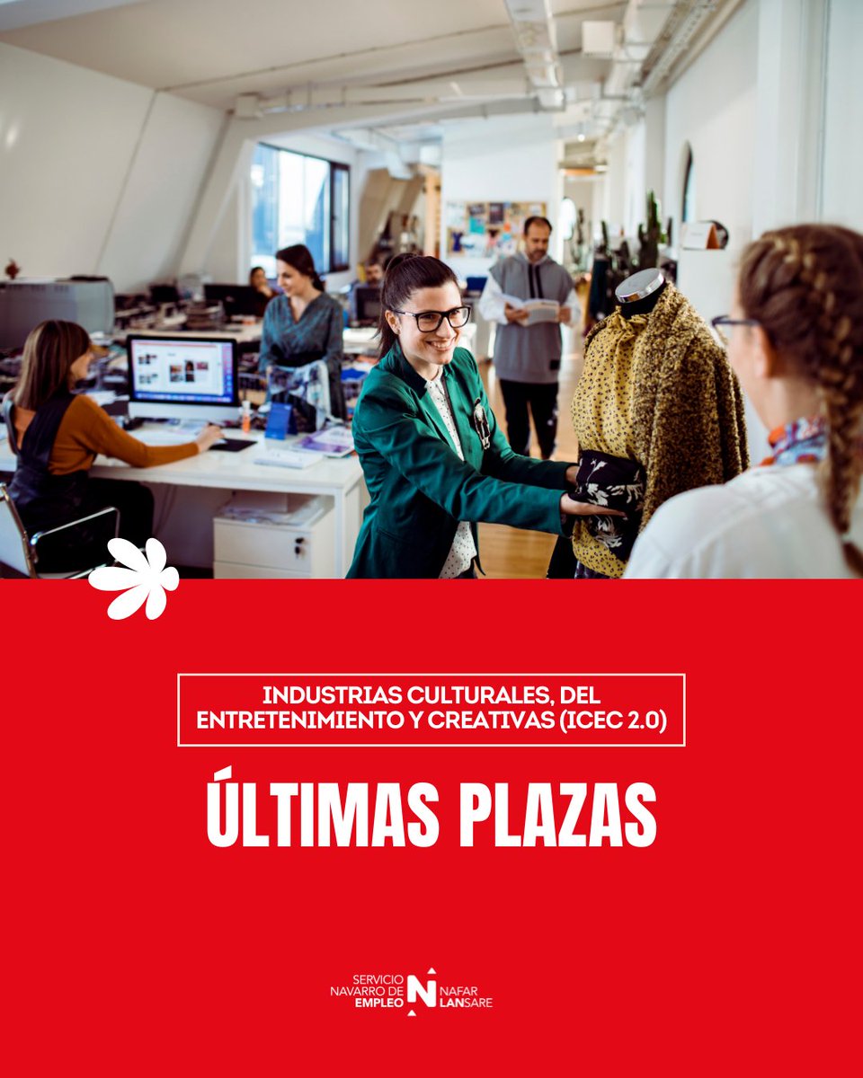 empleo_na's tweet image. #ÚltimasPlazas
🎨💡 ICEC 2.0: trabaja en el sector creativo
Dirigido a personas con formación o experiencia en #diseño, #audiovisual, #comunicación o #gestión cultural.

📅 El 16 de marzo. Sesión informativa para resolver dudas.

✍️administracionelectronica.navarra.es/EmpleoFormate.…