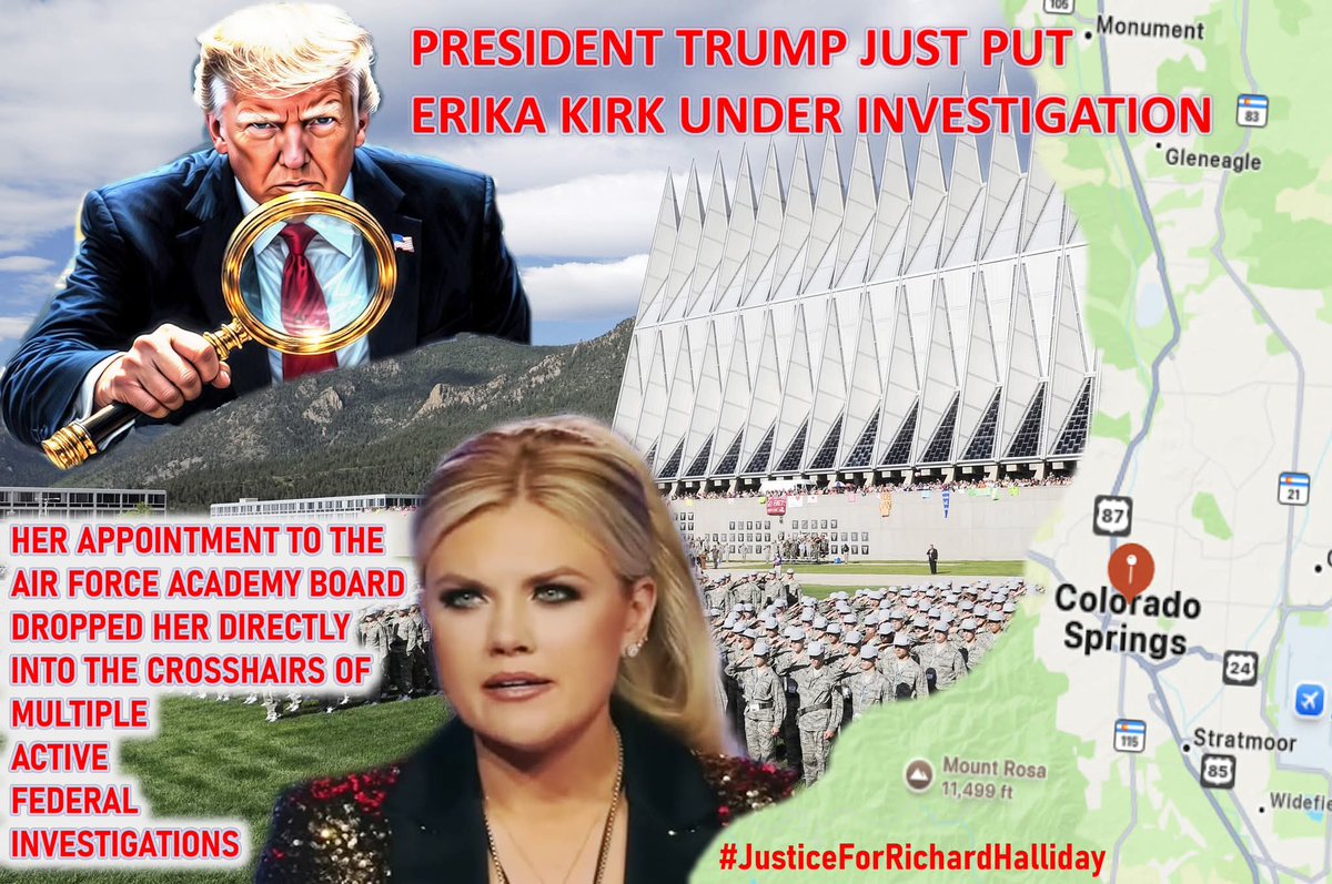 🚨 BREAKING: PRESIDENT TRUMP JUST PUT ERIKA KIRK UNDER INVESTIGATION – HER APPOINTMENT TO THE AIR FORCE ACADEMY BOARD DROPPED HER DIRECTLY INTO THE CROSSHAIRS OF MULTIPLE ACTIVE FEDERAL PROBES.

Erika Kirk's appointment to the U.S. Air Force Academy Board of Visitors places her