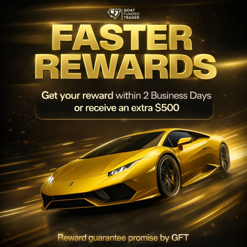At Goat Funded Trader, rewards move fast 💨

Receive your reward within 2 business days

or we’ll add $500 extra on top.

That’s our Fast Rewards Policy.

Trade with confidence.

🌐 goatfundedtrader.com