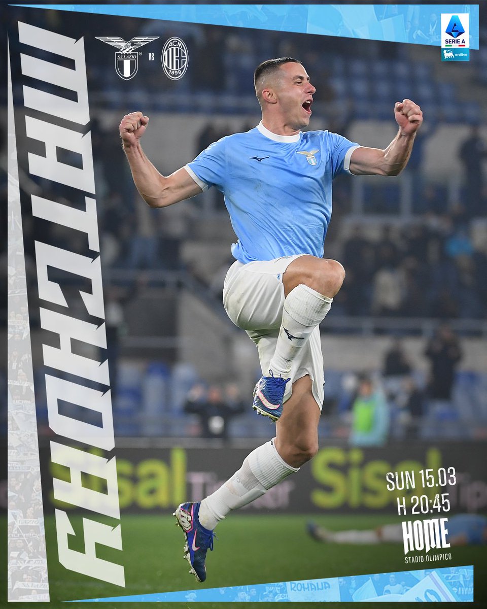 OfficialSSLazio's tweet photo. ⚪️ 𝐌𝐀𝐓𝐂𝐇𝐃𝐀𝐘 🔵

LIVE dallo stadio dalle 19:45 ⤵️
📺 https://t.co/VRTEKcK4mB
🎙️ https://t.co/JcA1QBKUvF 

#LazioMilan 
#AvantiLazio https://t.co/AitSSMyQWC