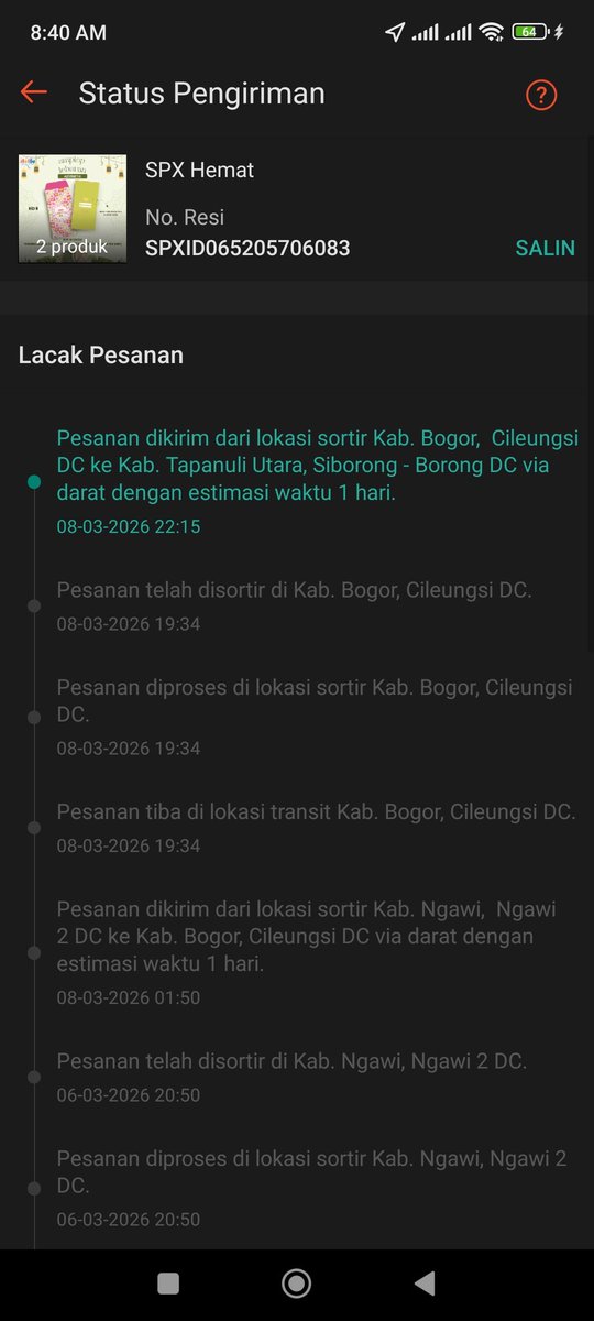 adelle_dele's tweet photo. Halo min kenapa pesanannya stuck di sini sejak tgl 8 maret 2026 dan tidak update lg...saya sbg seller ditanya terus oleh cust kak..kira kira bagaimana ini nasib paketnya kak?
@ShopeeID https://t.co/J4jfWSsglX