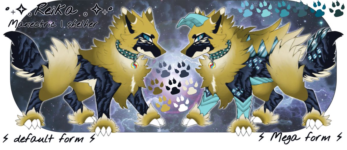 a v cool cutiewootieee.. *^* custom manectric 4 my sis, @/MagicCrystal280! big BIG love 2 the idea of a pokémon mega evolving into a monhun critter, like that's legit super original to me &amp; i can't help adoring it xD
#artistontwitter #digitalart #pokemon #monsterhunter #manectric