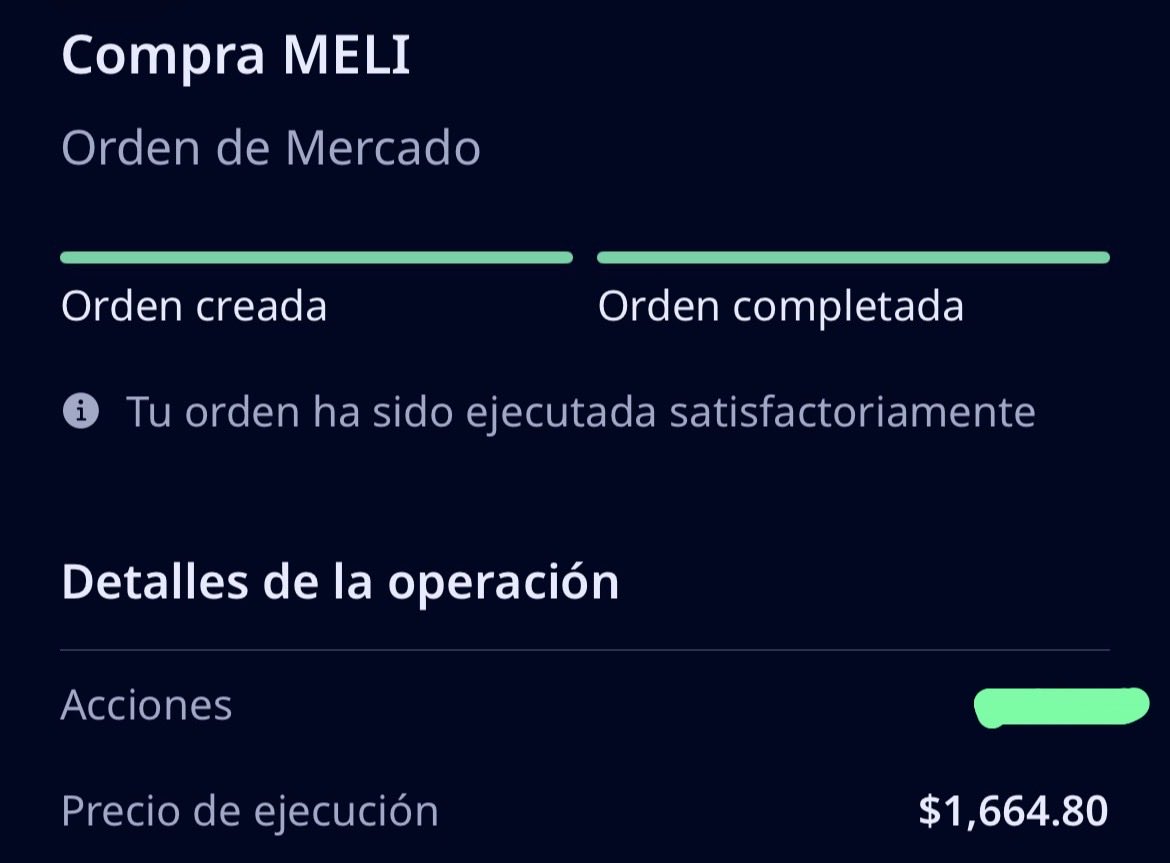 Ampliamos posición en Mercado Libre $MELI , compramos a USD 1.164