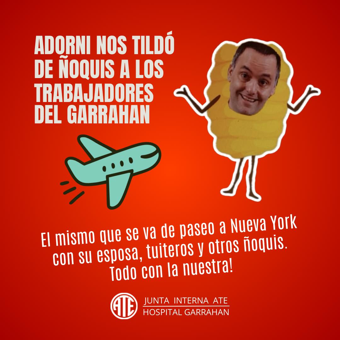 Adorni nos tildó de ñoquis a los trabajadores del Garrahan mientras se lleva a su esposa a pasear por New York en el avión presidencial

#Adorni
#Deslomarse #AdorniCasta 
#Garrahan #HospitalGarrahan