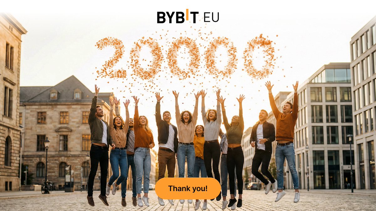 20,000 followers on X. 🥳

The Bybit EU community keeps growing and we couldn’t have done it without you. Traders, builders, and crypto enthusiasts across Europe who believe in the future of digital assets.

Thank you for being part of the journey. This is just the beginning.