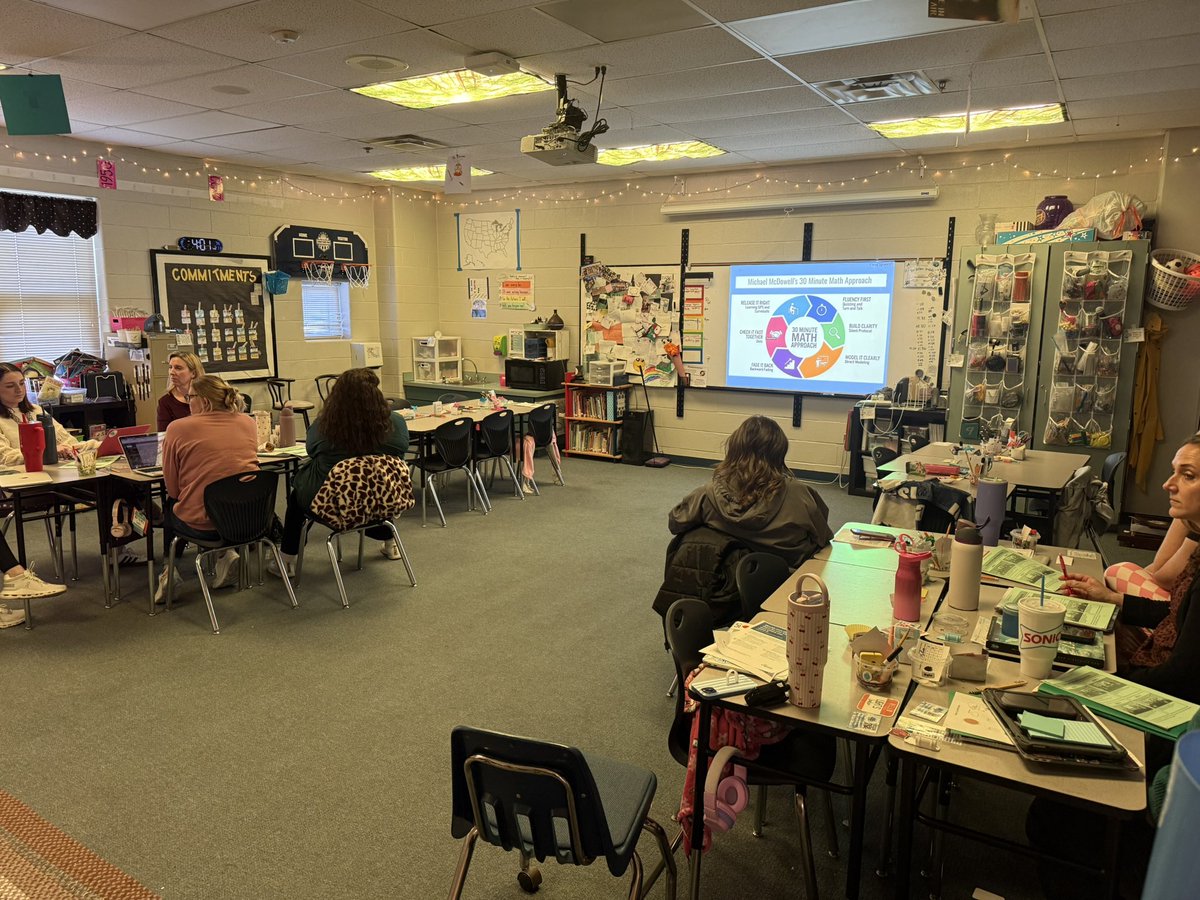 DrGriff321's tweet photo. We had a great Wednesday PLC time learning from our teacher leaders about the 30 minute math approach and a few new math protocols to help structure our math block to be more efficient! @Crossett5th @mossclass1 #lssharks #lpsleads https://t.co/kV1abCvZhL