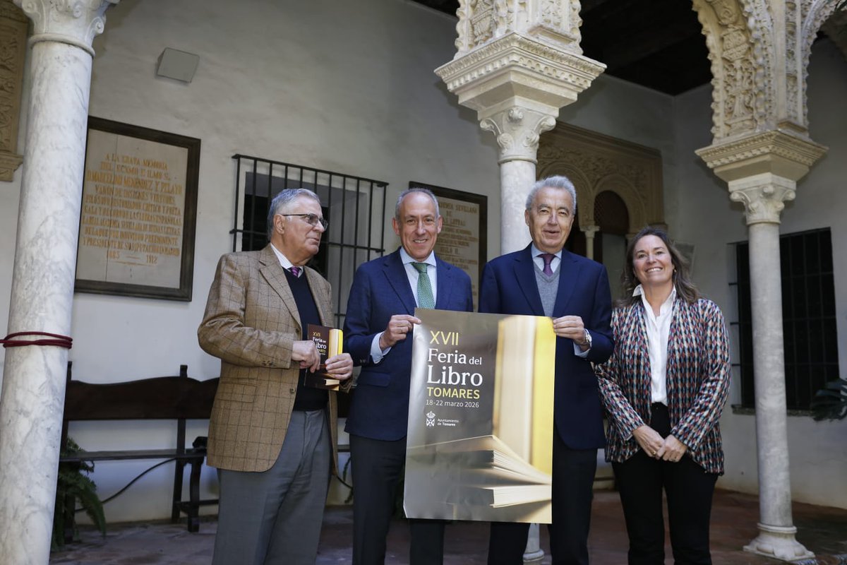 Soriano_Alcalde's tweet photo. 📣 Del 18 al 22 de marzo, vuelve la @FLTomares 📚

Para nosotros es una gran satisfacción abrir de nuevo el calendario literario en Andalucía y situar a nuestro municipio en el centro de la cultura durante cinco días.

Esta será la XVII edición, y como cada año hemos trabajado con ahinco para ofrecer una programación de calidad, diversa y pensada para todo tipo de lectores, que hemos presentado hoy en la Real Academia Sevillana de las Buenas Letras. Mi agradecimiento a su director, Pablo Gutiérrez-Alviz, y a su vicedirector, Antonio Narbona, por recibirnos siempre con tanto cariño.

En esta edición contaremos con 44 autores, cerca de 200 firmas y 22 casetas de editoriales y librerías, en más de 6.300 metros cuadrados dedicados a la literatura. Entre ellos estarán Juan del Val, María Dueñas, Juan Gómez-Jurado, Luz Gabás o Javier Cercas, entre muchos otros.

Os invito a venir, pasear entre casetas, asistir a las presentaciones y llevaros algún libro firmado.

📅 Nos vemos del 18 al 22 de marzo en Tomares.