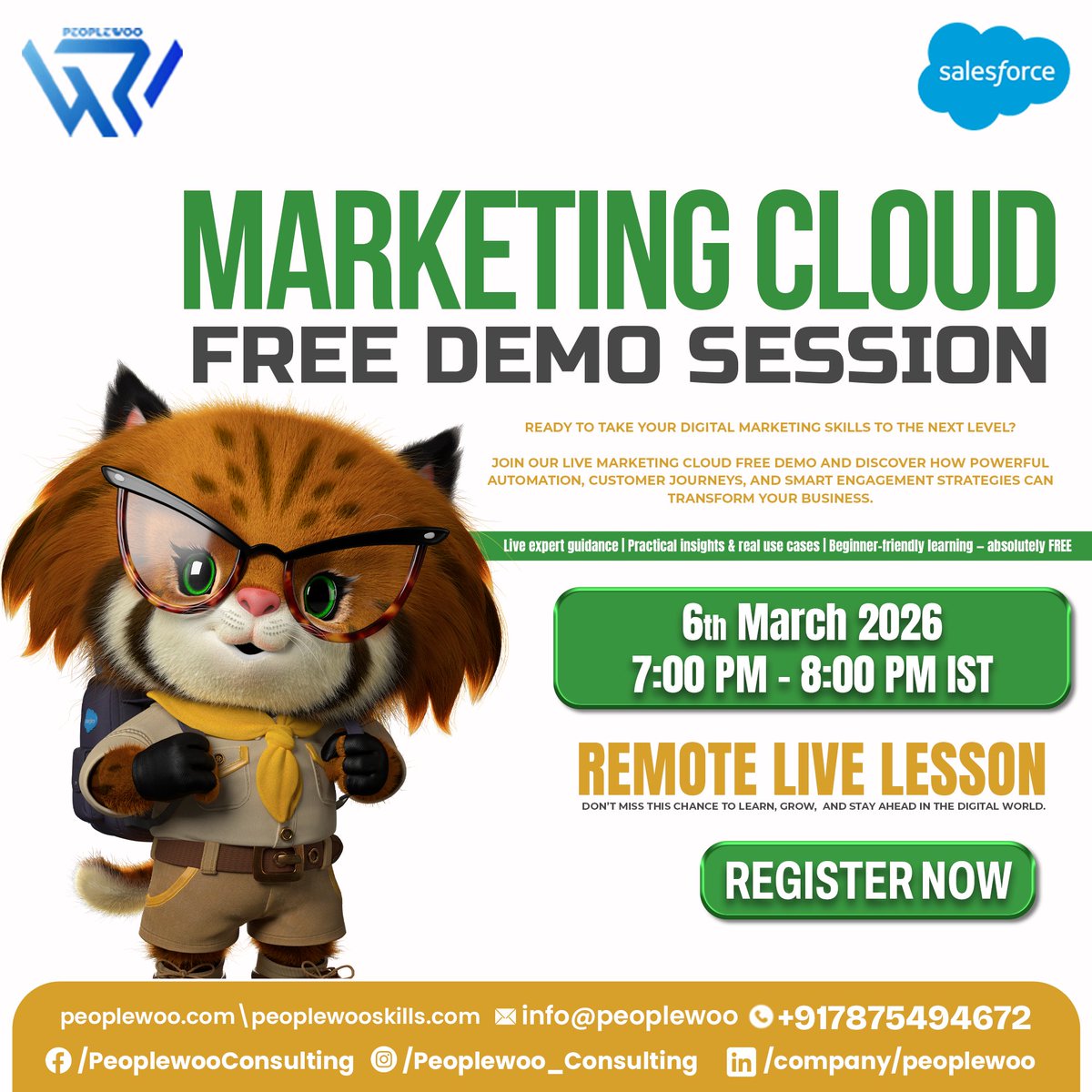 Peoplewoocon's tweet image. Register Now: zurl.co/0VtMH
 
Visit Us: zurl.co/yW9Px
 
#Salesforce #Salesforce #SalesforceMarketingCloud #SFMC
#MarketingCloud #JourneyBuilder #AutomationStudio
#MarketingAutomation #EmailMarketing