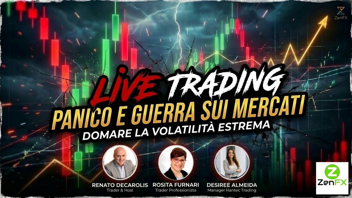 ⚠️ I mercati tremano. Noi entriamo a mercato! 💥
⏰ ADESSO IN DIRETTA YOUTUBE 📺
📊 Live Trading in tempo di crisi con Rosita Furnari e Desiree Almeida (Hantec).
👉 Link: bit.ly/40LCGep