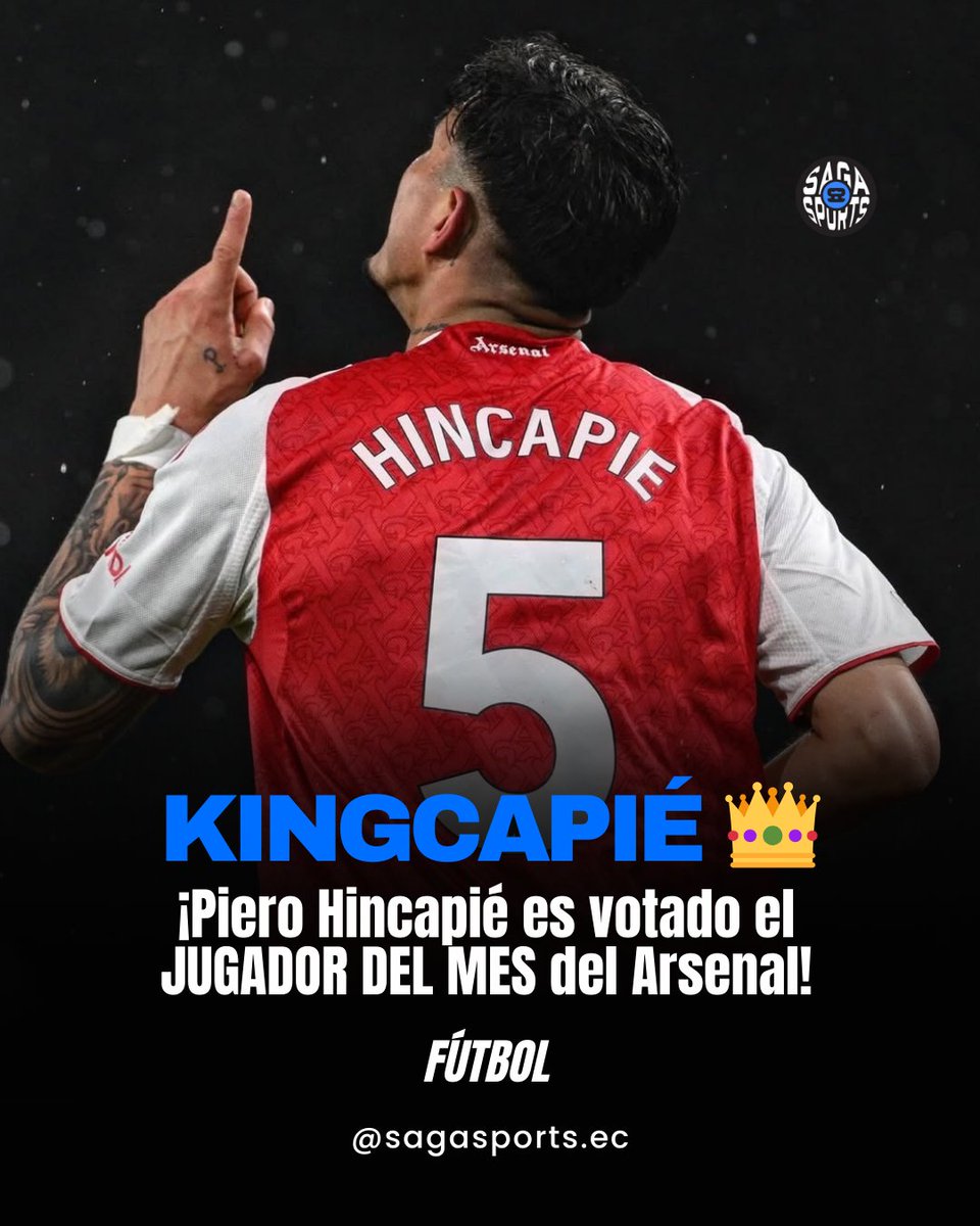 🇪🇨 ¡HINCAPIÉ CONQUISTÓ LONDRES!
Piero fue elegido el mejor del mes de febrero en el Arsenal, cuando anotó su primer gol en la Premier League. Arrasó en las votaciones con el 65% de apoyo. El ecuatoriano se lleva su primer trofeo individual como Gunner. 🏆

¡Felicidades, al rey!🙌