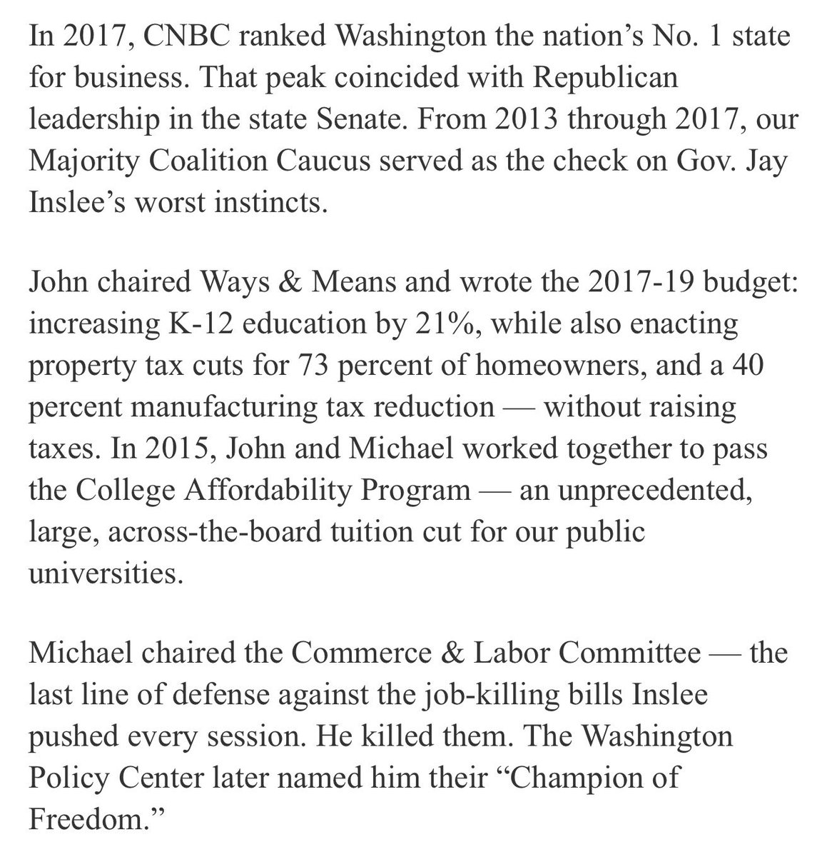 Michael Baumgartner for WA-5 tweet media