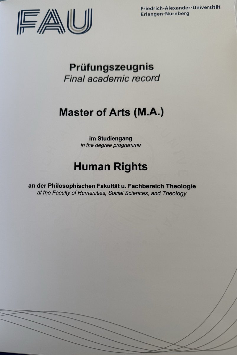 I recently completed my Masters in Human Rights.  🥹