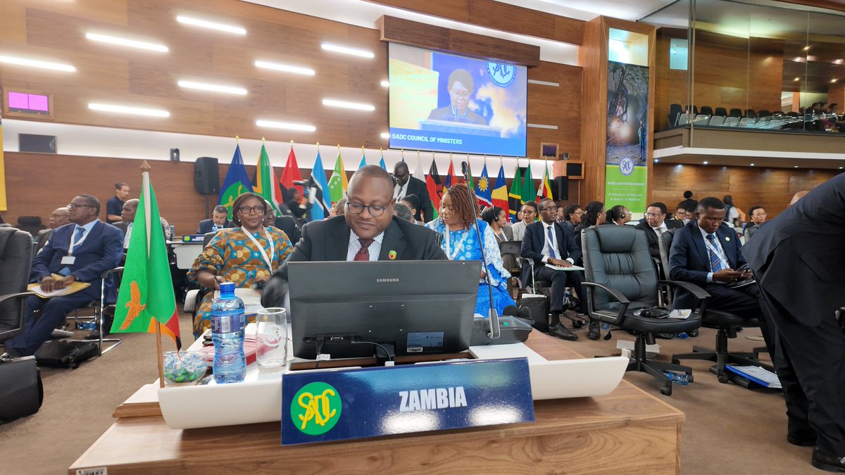 ZambiaMFAIC's tweet image. The Minister of Foreign Affairs and Int'l Cooperation of the Republic of Zambia, Hon. Mulambo Haimbe, has called for stronger regional cooperation and resilience among Member States during the meeting of the  #SADC Council of Ministers taking place in #Pretoria, South Africa.