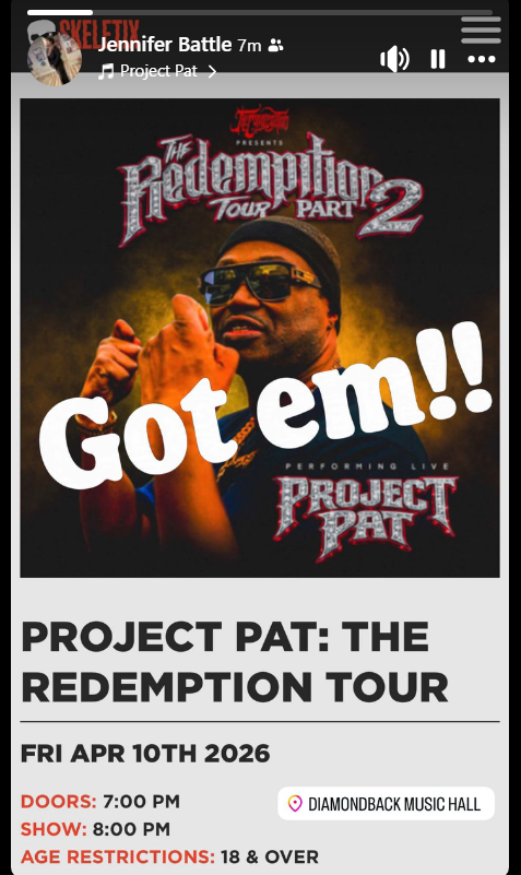 Want_A_Battle's tweet image. I am so geeked about this because  #ProjectPat is one of my favorite rappers.. top 3 to ME. I still listen to Mista Don't Play weekly. And I bought the "meet n greet" tickets as well, cause this is a dream to be able to see him in concert. Like omg....