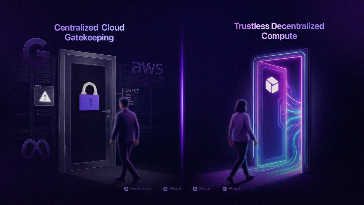 linq_ai's tweet photo. "Your request is in the queue." ✋

In the centralized world, you're a ticket number. In the decentralized world, you're a participant.

LinqProtocol replaces gatekeepers with smart contracts and transparent onchain settlement.

Compute becomes open infrastructure. 🚪

#LinqProtocol
