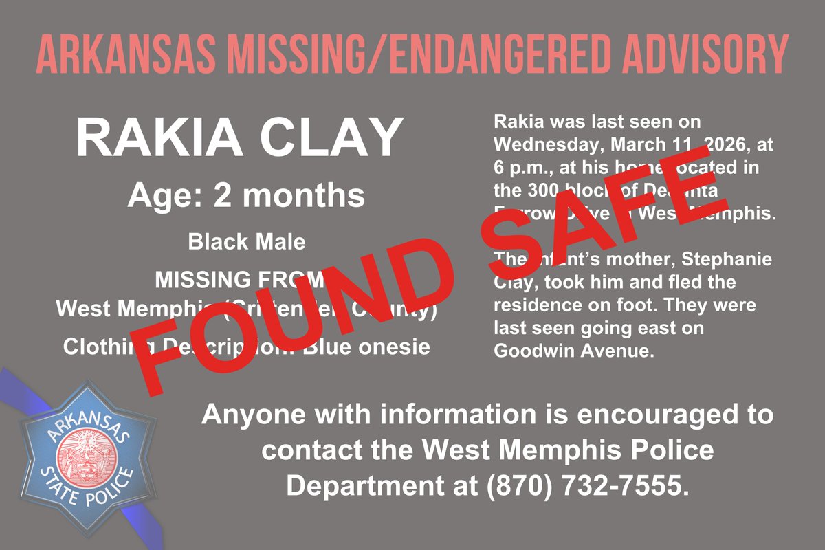 Arkansas State Police tweet media