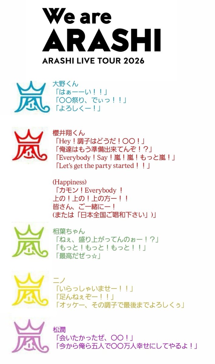セトリも気になるけれど、やっぱり個人的に嵐五人それぞれの煽りを全身に浴び泣きたい今回の嵐ライブ。