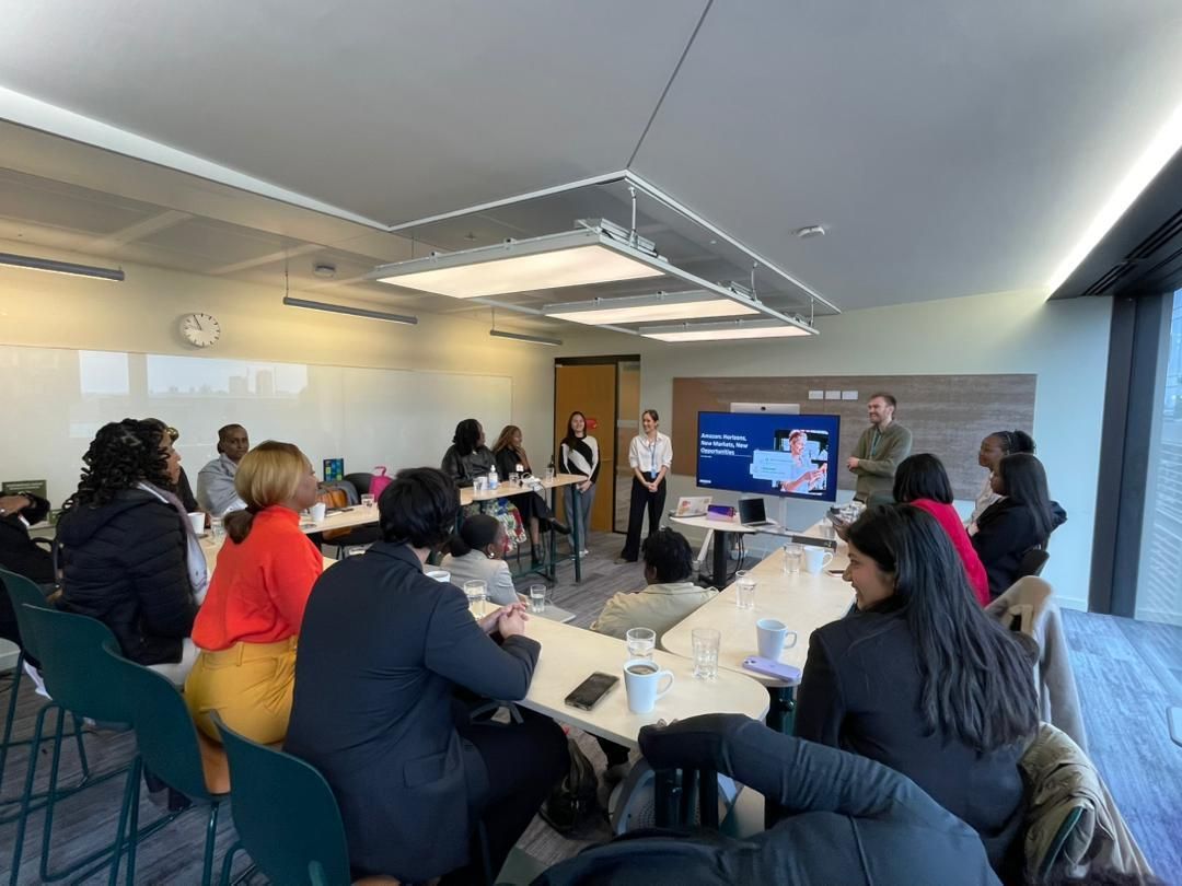 ZimTradeAlerts's tweet photo. Today we visited Amazon UK! The women-led businesses got some insider insights into Amazon's platform, learning how to scale and reach millions of UK and EU customers. The visit had key takeaways on optimizing product listings, leveraging Amazon's logistics, and tapping into the UK and EU’s booming beauty market! 
#EnergizingExports 
@UKinZim @ITC_SheTrades