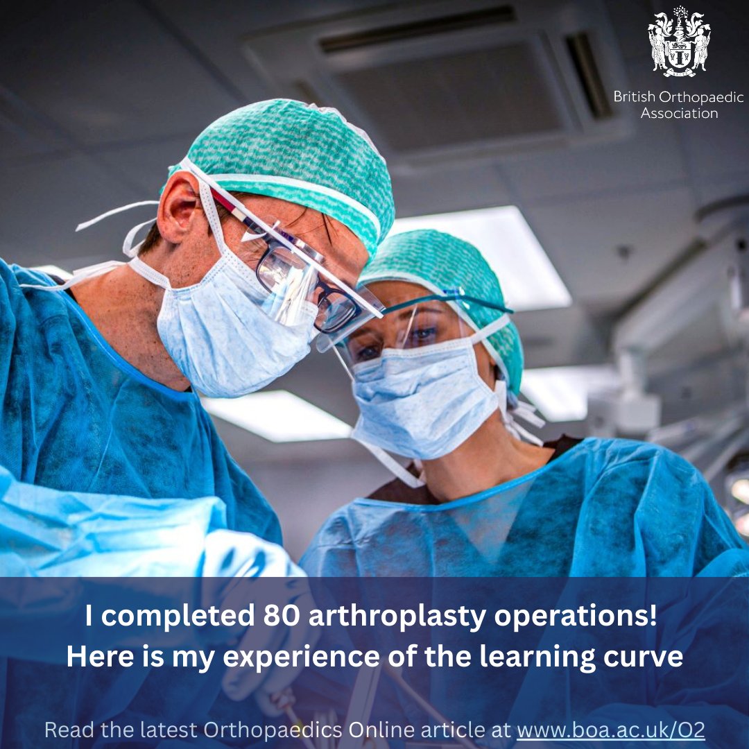 BritOrthopaedic's tweet photo. Just published! Check out the latest article from the Orthopaedics Online - I completed 80 arthroplasty operations! Here is my experience of the learning curve by Vasudev Zaver, ST6 Trauma & Orthopaedic Surgery Registrar.

The article highlights the challenges orthopaedic trainees face in reaching the required 80 arthroplasty operations during training. Vasudev reflects on his personal training journey, describing the steep learning curve and offering advice on preparation, persistence, and skill development in hip and knee replacement surgery.

Read it here: https://t.co/5dIBsFNyya  @VasudevZaver