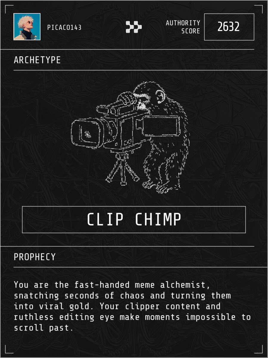 Just generated my R3ACH ID 👀
 Discover your digital archetype through this social experiment by <a href="/R3ACHNTWRK/">R3ACH</a>

Generate yours here: R3ACH-ID.com 🔥
 You might be surprised by what it reveals about you.