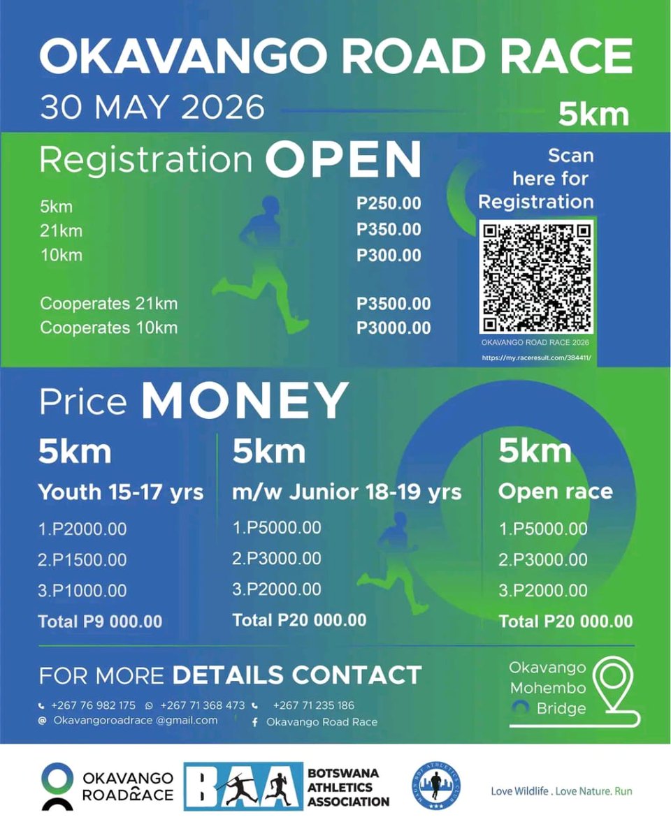 Okavango Road Race
Register NOW