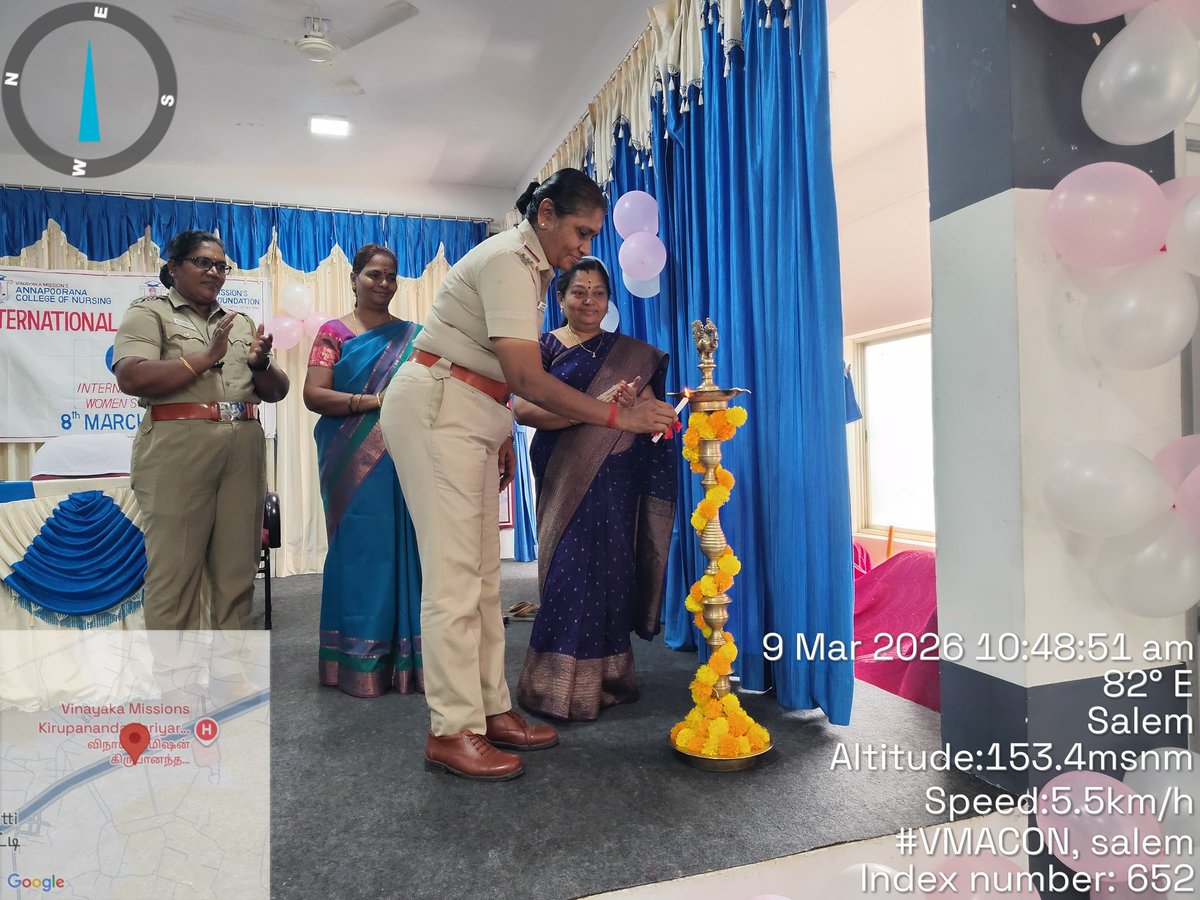 VMACON1991's tweet photo. Women  Empowerment committee and Obstetrics and Gynecological Nursing Department organized   International Women's Day on 09.03.26. The programme was inaugurated by Mrs.S.Anandha Jothi, Inspector  of Police,  All women police station, Salem. https://t.co/WwINLjTQ61
