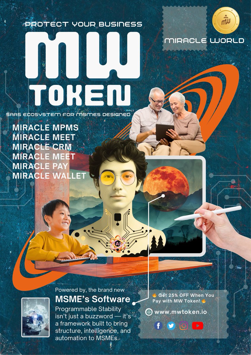TokenMw's tweet photo. 🚀 Introducing Miracle World – Empowering MSMEs with the Future of Business Technology

At Miracle World, we believe that every MSME deserves access to powerful digital tools that simplify operations, accelerate growth, and unlock new opportunities

#MiracleWorld #MWToken #MSME https://t.co/FZgwzSMjvb