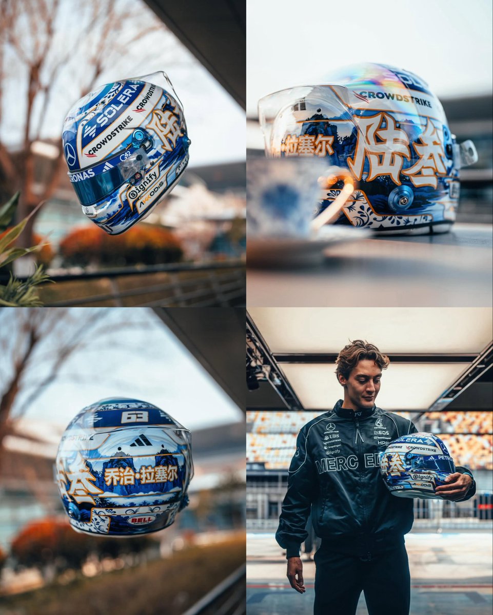 🚨 George’s SPECIAL HELMET FOR THIS WEEKEND 🇨🇳

😮‍💨🤍💙