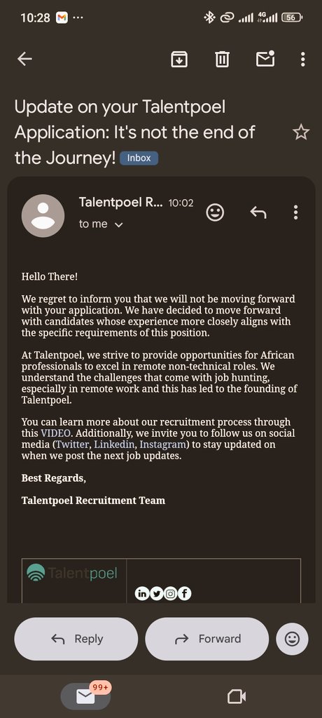 I'll keep posting my rejection mails, until I get a successful mail.