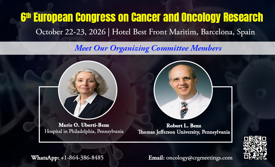 Coalesce_Groups's tweet image. ✨Meet Our Committee Members
We are proud to introduce the distinguished committee members of the 6th European Congress on Cancer and Oncology Research.
📅 October 22–23, 2026
📍 Barcelona, Spain
Register here: crgconferences.com/oncology/regis…
#OncologyResearch2026 #cancerconference