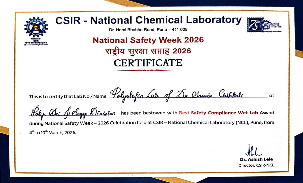 Prof. Samir Chikkali's Research Group tweet media