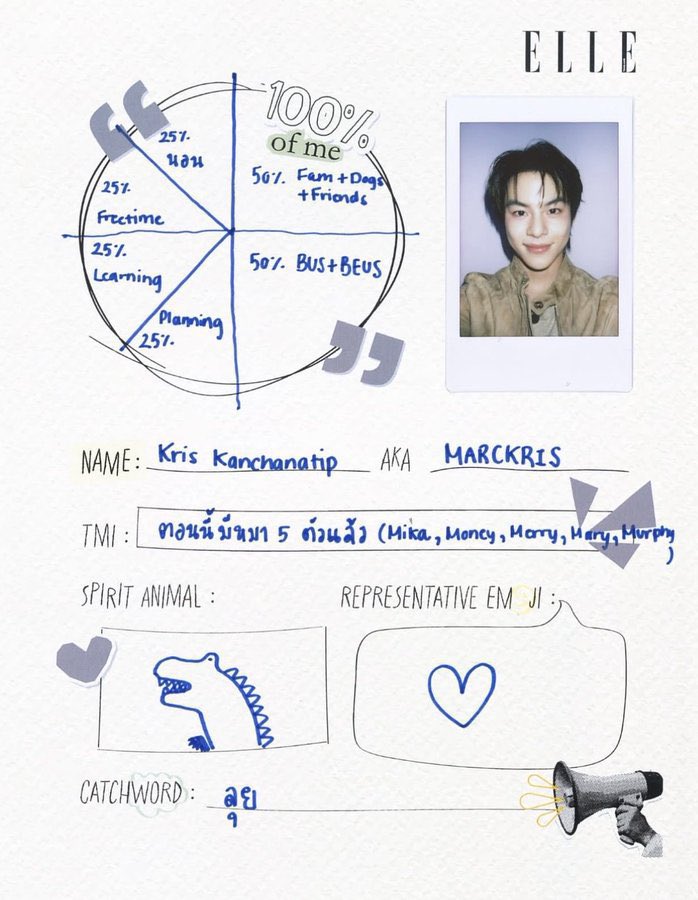 200% of #MARCKRIS

🫶🏻50% fam+dog+friends
🫶🏻50% bus+beus
🫶🏻25% planning
🫶🏻25% learning
🫶🏻25% freetime
🫶🏻25% นอนนนนนนนน  

แล้วมาร์คคริสนางสามารถเมเนจทุกอย่างได้อย่างดีจริงๆ #ELLEThailand