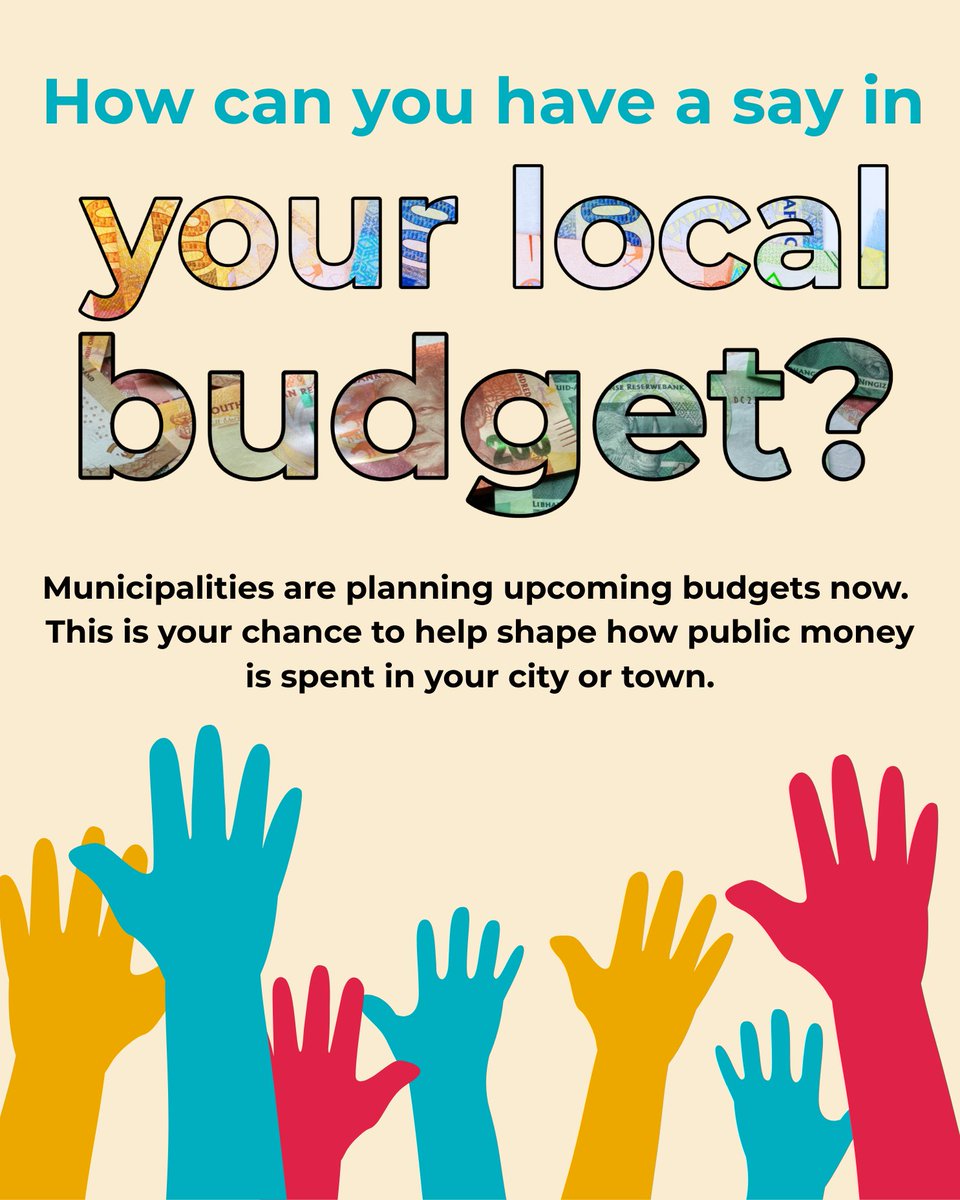 fixlocalorgza's tweet photo. Municipal budgets determine what gets built, fixed, and funded in your community. Now is the time to talk to your neighbours, your ward committee, and your councillor about what you think your municipality should spend money on.

Start by using fixlocal to get the contact details for your councillor https://t.co/WWWx8BYfxt

Read more about how help decide how your municipality spends public money on fixlocal https://t.co/JAGf0ClJud

#municipalbudgets #localgovernment #communityvoice #fixlocal