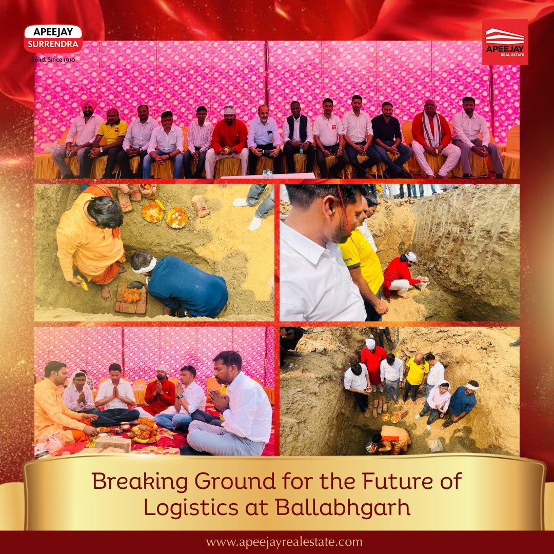 ApeejayRE's tweet photo. Ground-breaking Ceremony for Shed 2.2 at Apeejay Global Logistics Park, Ballabhgarh on 10 Feb 2026 — another step towards future-ready logistics infrastructure.
#ApeejayLogisticsPark #AGLPBallabhgarh #LogisticsInfrastructure https://t.co/3dCtPnm0kP