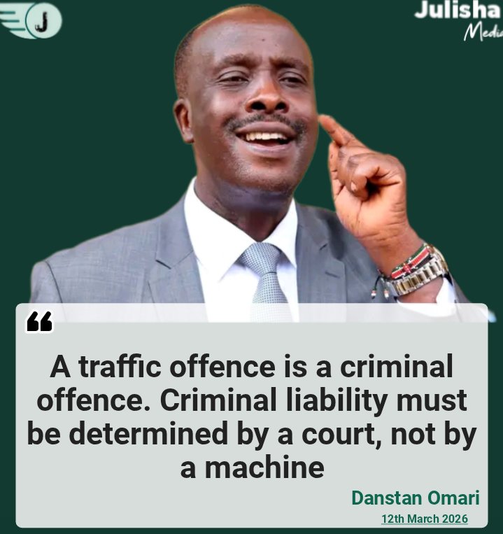 Danstan Omari : A traffic offence is a criminal offence. Criminal liability must be determined by a court, not by a machine