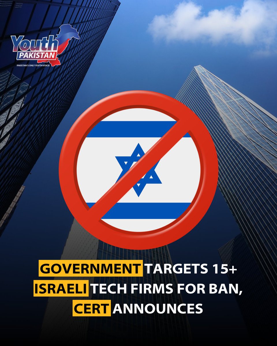 youthpakistan7's tweet photo. The Pakistan Computer Emergency Response Team (CERT-Pakistan) has initiated steps to ban over 15 Israeli technology companies from operating in the country.

#CERTPakistan #CyberSecurity #TechBan  #DigitalSecurity #PakistanTech #DataProtection 

https://t.co/g65jL9OYBy https://t.co/55iIQkcRE6