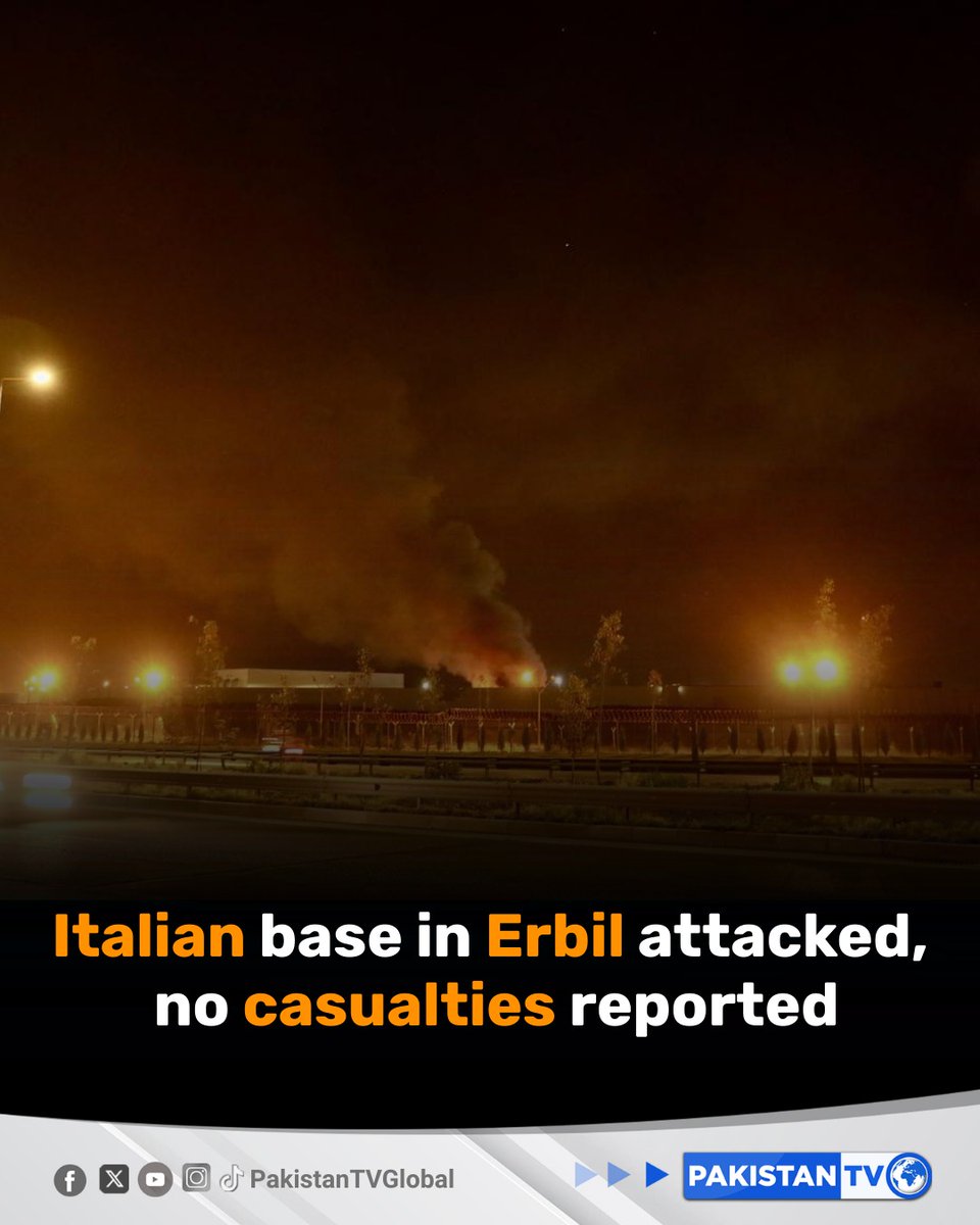 PakTVGlobal's tweet image. Italian Foreign Minister Antonio Tajani confirmed Thursday that an Italian military base in the Iraqi Kurdish city of Erbil was the target of an attack, though no soldiers were harmed.

#ErbilAttack #ItalianMilitarySafety
#MiddleEastSecurity #PakistanTV #Pakistantvglobal