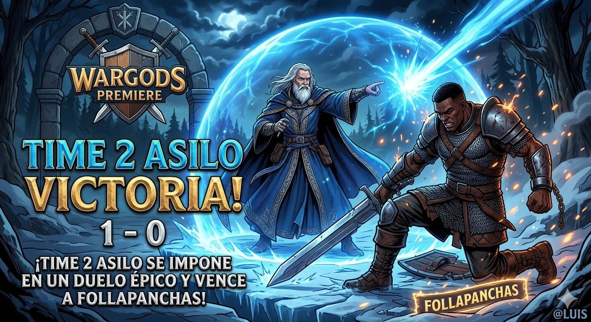 WargodsPremier's tweet photo. @Time2WinOficial se impone en un duelo épico y vence a Follapanchas!⚔️

1⃣-0⃣ para el equipo liderado por @LuisCM, que ya suma su primera victoria y se posiciona como uno de los grandes aspirantes de la #WargodsPremier

¿Será este el inicio de una racha imparable?

#LoL #Jornada1 https://t.co/ewF1hxQ28N