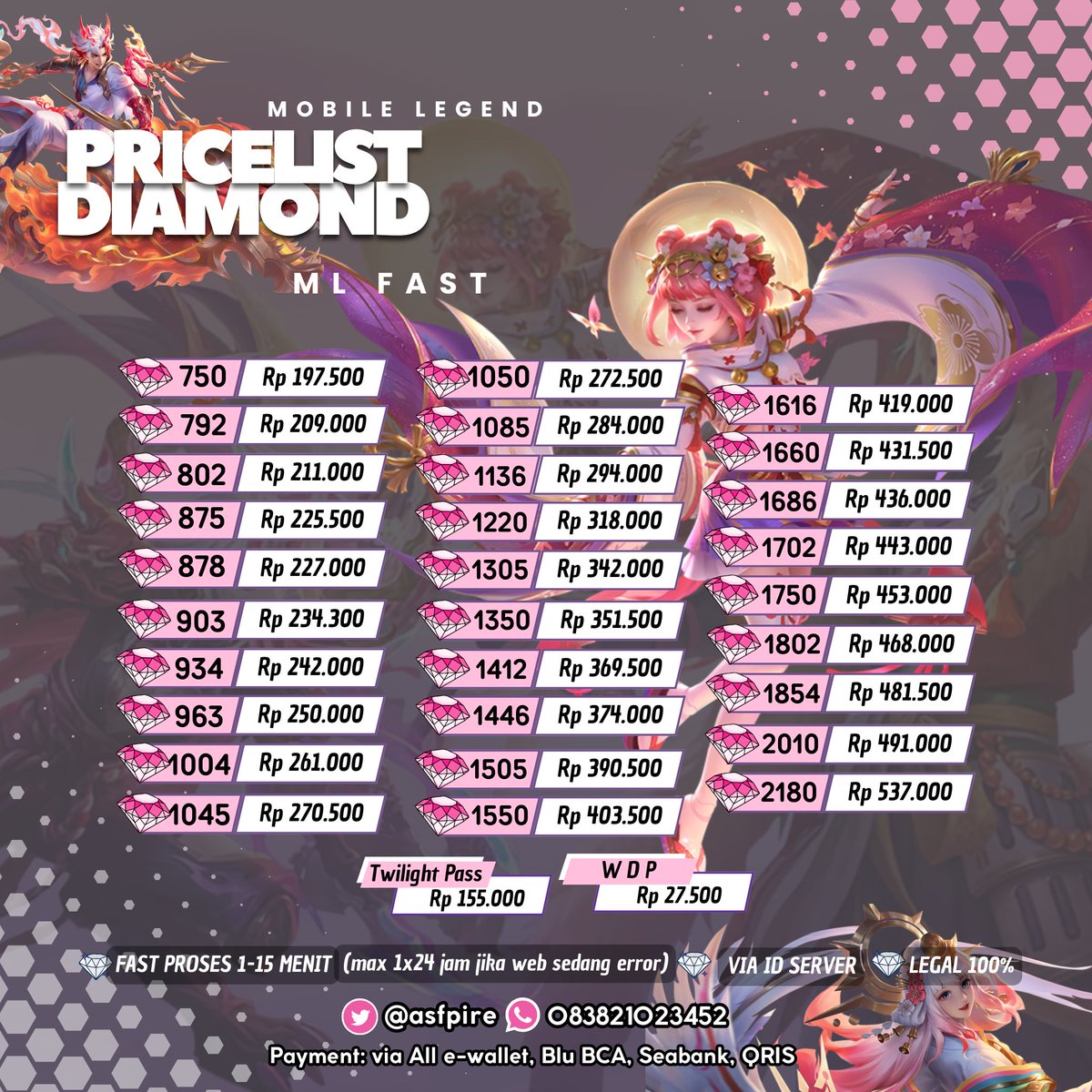 CLAU STORE - TOPUP DIAMOND ML, WDP, ROBUX, FF & UC tweet media