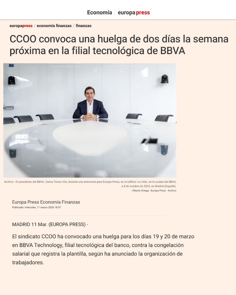 Sección Sindical CCOO de BBVA Technology tweet media