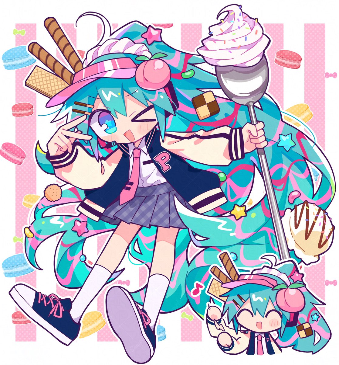 パフェモチーフミクさん🍨
#スイーツの日