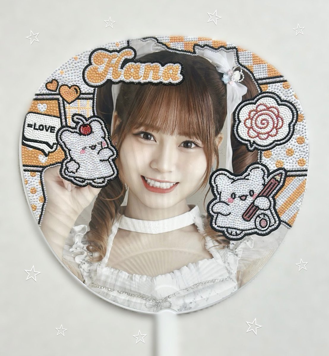 花菜ちゃんのデコうちわ完成！！ はなまるおばけにしました💮 可愛い