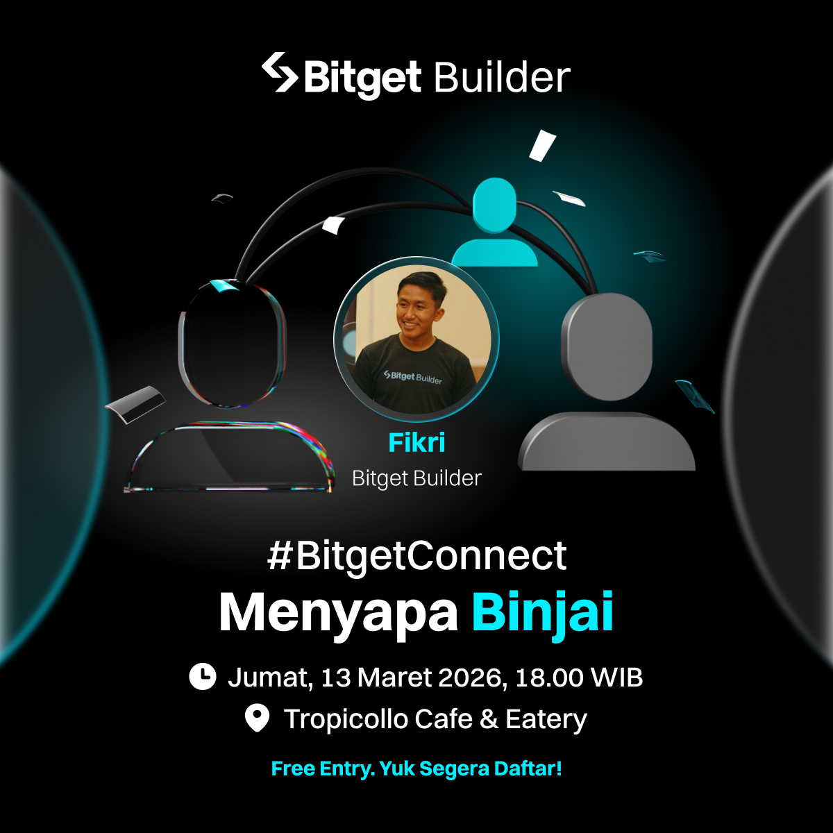 BitgetID's tweet photo. #BitgetConnect Menyapa Binjai ๐
Halo Bitgetizen Binjai dan sekitarnya! Yuk kita meet up dan buka bersama bareng #BitgetBuilder kita @Moving_03 sambil sharing tentang Web3 dan kripto.
๐
Jumat 13 Maret 2026, 18.00 WIB
๐ https://t.co/y20ABgWEMT
#BGBBinjai #EventWithBitget https://t.co/Y08JMZDF0p