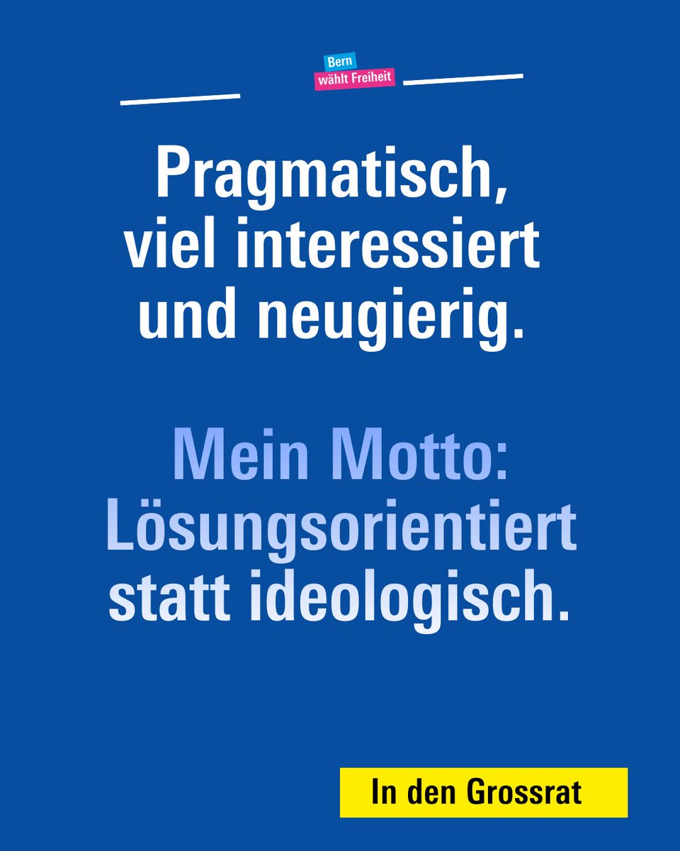 renogunc's tweet photo. Einfach wer ich bin!

Darum 2x auf Liste 6 FDP Stadt Bern 💙
Merci vieu mou https://t.co/YSamrbS1Lw