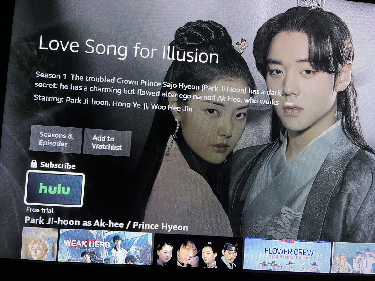 HugsNHoonies's tweet photo. 🌸 Love Song For Illusion is on @Hulu!
Now watching #lsfi #ParkJihoon #박지훈 https://t.co/fTolFIDo6m