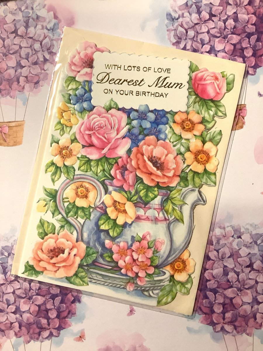 WatsonsVintage's tweet image. ONLY ONE AVAILABLE! RARE Vintage Circa 1980s 'With Lots Of Love Dearest Mum On Your Birthday' Card with Pretty Cut-out Floral and Teapot Design - Sweet Verse - etsy.me/4b5HEZl via @Etsy #VintageCards #BirthdayCards #Mum #TeaLover #FloralDesign #80snostalgia