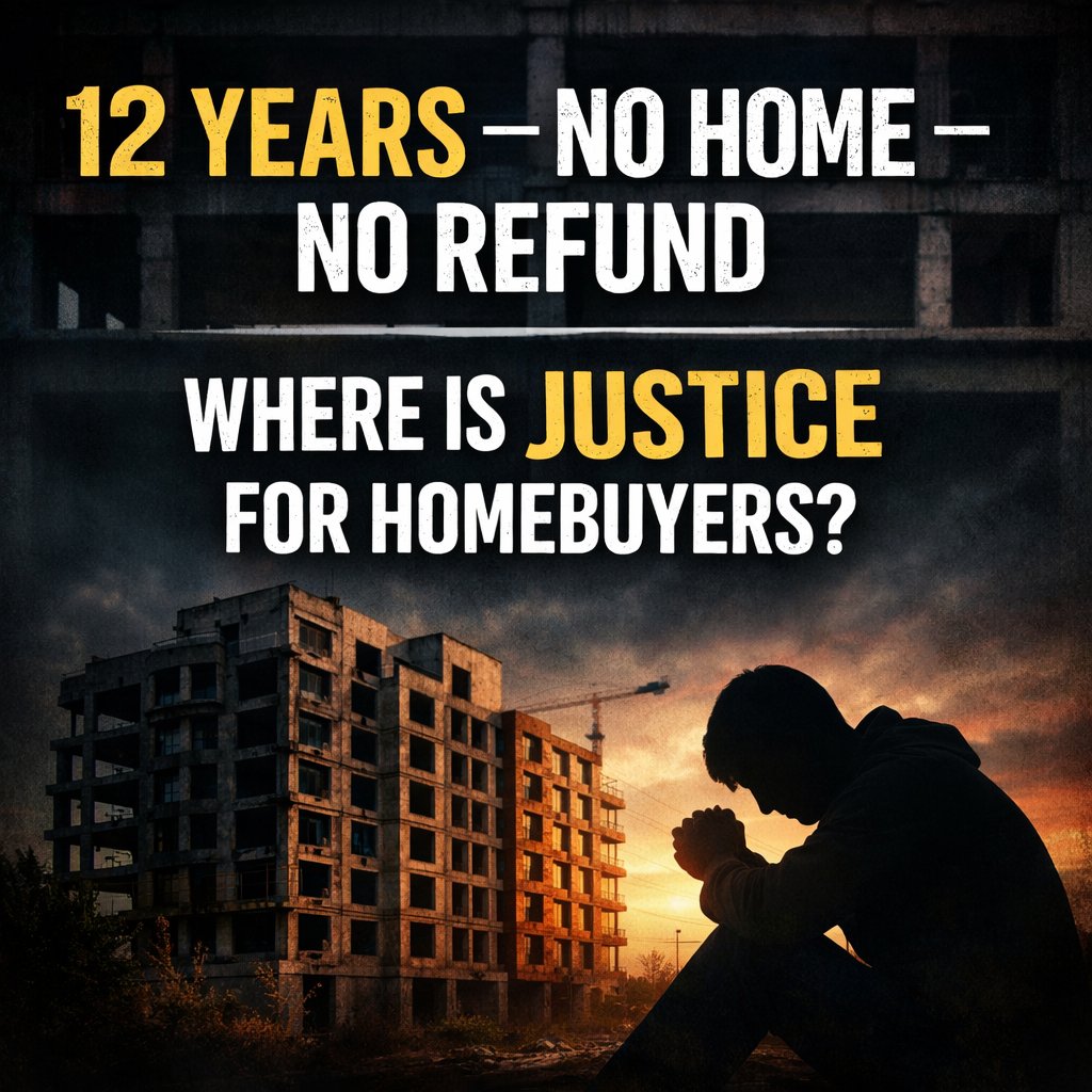 rvsaha's tweet photo. Homebuyers are not criminals.
Why are we being punished for trusting builders?
12+ years.
Life savings stuck.
No possession. No refund.
@myogioffice 
Authorities must act. 🙏
@UPRERA @MoHUA_India @EOWDelhi 
 
#RERAFailure #RealEstateScam #eow #JusticeForHomebuyers #DelayedProjects #real  #InvestorProtection #HousingJustice #trending #firstdates16f @realestatenews
#help