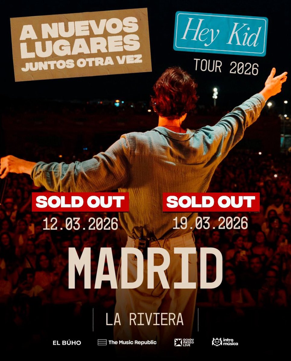madconciertos's tweet photo. Esta no es la NOCHE DE SAN JUAN 🥲 pero tendremos a Hey Kid transportándonos a NUEVOS LUGARES en su concierto en La Riviera esta noche 💥
Todo el contenido en nuestras redes ‼️
#HeyKid #LaRiviera #NocheDeSanJuan https://t.co/WacxCOefWe