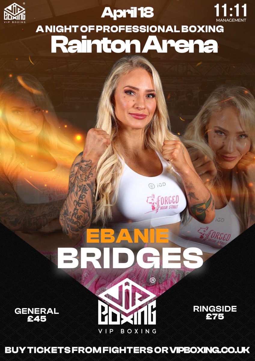 vipboxing's tweet image. Big addition to our April 18th Sunderland card former IBF bantamweight champion Ebanie Bridges is on the bill! 

#vipboxing #ebaniebridges #april18