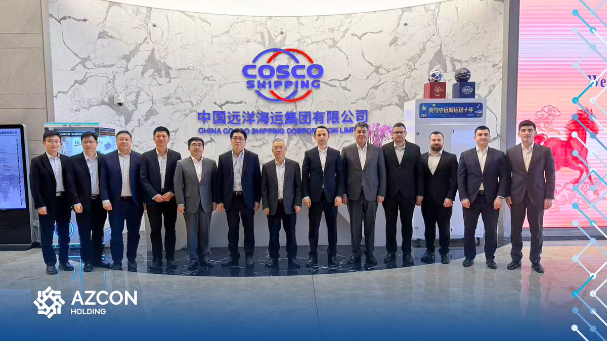 ✅ AZCON Holding-in icraçı direktoru Şahin Babayevin rəhbərlik etdiyi nümayəndə heyəti Çinə səfər çərçivəsində “COSCO Shipping” Qrupunun İdarə Heyətinin üzvü cənab Li Yunquinin rəhbərlik etdiyi nümayəndə heyəti ilə görüş keçirib.

#AZCON